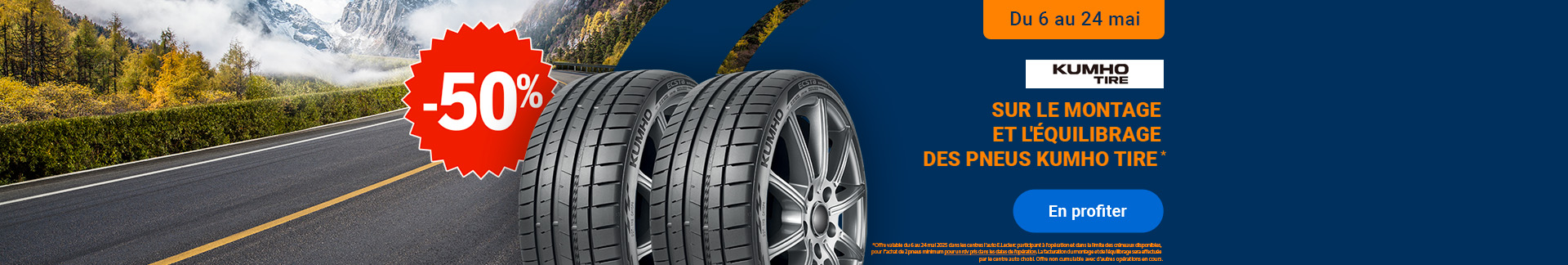 Montage & équilibrage KUMHO à -50%